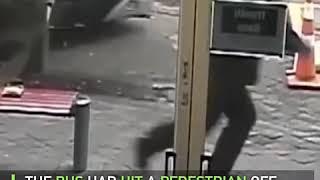 Moment bus nearly crushes man caught on CCTV