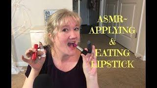 ASMR~ Applying & Eating Lipstick  (Edible)