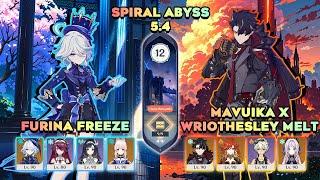 C0 Furina Freeze & C0 Wriothesley x Mavuika Melt | Spiral Abyss 5.4 Floor 12 3 Star | Genshin impact