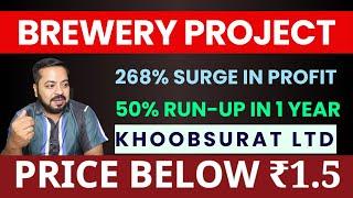 ENTRY IN BREWERY SECTOR: STOCK PRICE BELOW ₹1.5 | Khoobsurat Ltd. Share Latest Update