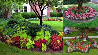 50 Beautiful Garden Flower Beds Around Trees | Landscaping Under Trees