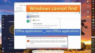 Windows Cannot Find Microsoft Office WINWORD.EXE |  Power Point | EXCEL.EXE.