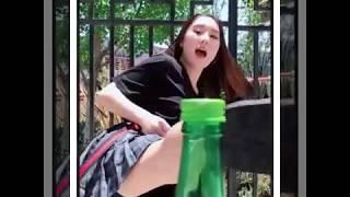 Best female BOTTLE CAP KICKING CHALLENGE