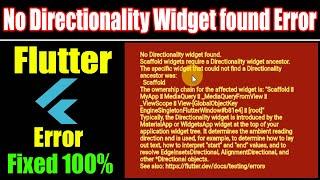 no directionality widget found error | scaffold widget required a directionality widget ancestor