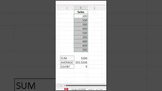 Excel Hack: Instantly Check SUM, AVERAGE & COUNT! | Beginner Level Guide #exceltips