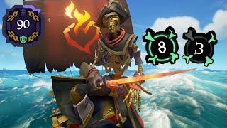 Solo hourglass grinding to level 90 in the Guardian's Of Fortune (90-1000) | Sea Of Thieves