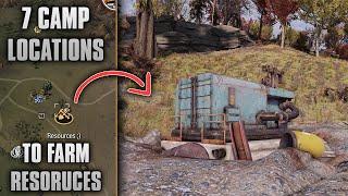 7 CAMP LOCATIONS With RESOURCE EXTRACTORS YOU NEED TO USE - Fallout 76 Resource Farming Locations
