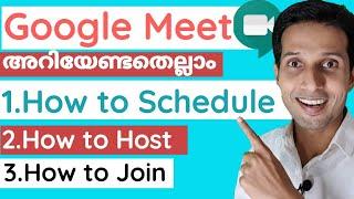 How to schedule a meeting in google meet |Google meet tutorial| Malayalam|How to host in google meet