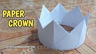 How To Make a Paper CROWN, DIY Origami - ( Cara membuat Topi Mahkota Raja Dari Kertas )