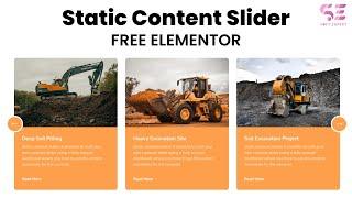 How to make a Static Content Slider in Elementor For FREE - Card Carousel