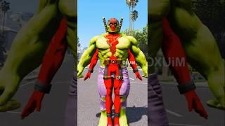 GTA V HULK DEADPOOL VS TEAM SUPER MAN EPIC FIGHT #gta5 #shorts