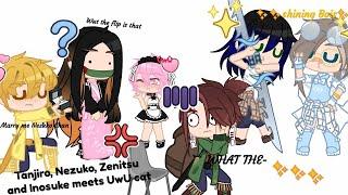  Tanjiro, Nezuko, Zenitsu and Inosuke meets UwU cat 