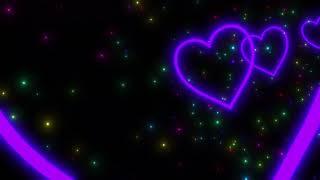 [4K-60fps] Motion graphics background running through a purple neon tunnel of hearts