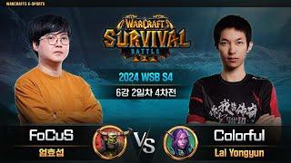 FoCuS(O) vs Colorful(N) / 2024 WSB S4 6강 2일차 4차전 / 워크래프트3, Warcraft3