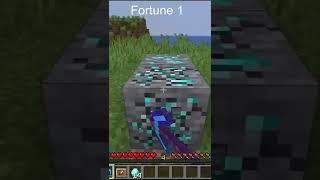 Comparison Between Fortune 1,2,3 Diamond Pickaxe Minecraft #shorts