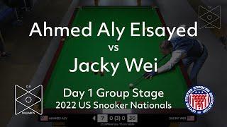 Ahmed Elsayed vs Jacky Wei | Day 1 Group Stage | 2022 United States National Snooker Championship