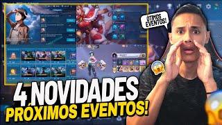 𝟰 𝗣𝗥𝗢́𝗫𝗜𝗠𝗢𝗦 𝗘𝗩𝗘𝗡𝗧𝗢𝗦! SKIN ELITE GRÁTIS! FASE DOIS DE TOKENS AOT! MOBILE LEGENDS