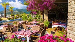 Morning Greece Cafe Ambience  Coffee Shop Music & Romantic Bossa Nova, Street Ambience