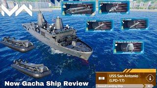 Modern Warships USS San Antonio (LPD-17) - New Event Gacha Ship Review & Gameplay