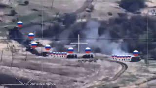 Horrifying Moments! How Ukrainian Forces Ambush and Wipe Out a Column of Russian Tanks near Synkivka