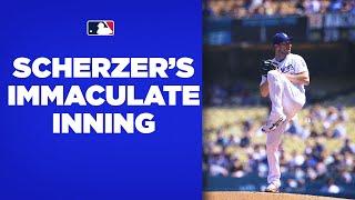 9 pitches, 3 strikeouts! Max Scherzer delivers an immaculate inning against the Padres!