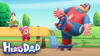 Dad Falls Over | 1 Hour+ | Hero Dad | Cartoons for Kids | WildBrain Little Jobs