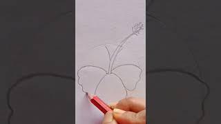 drawing hibiscus using ring or bangles #shorts #easyway #জবা