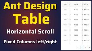 Ant Design Table Horizontal Scroll |  Vertical Scroll |  Fixed Columns | Scroll to First Row