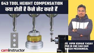 Tool height compensation || tool length compensation || g43 || g44 || g49|| tool offset