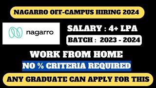 NAGARRO OFF CAMPUS HIRING | 2021-2024 ELIGIBLE | ANY GRADUATE | SALARY: 4+ LPA | Work From Home