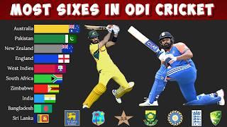 Most Sixes in ODI Cricket History by the Top 10 Teams