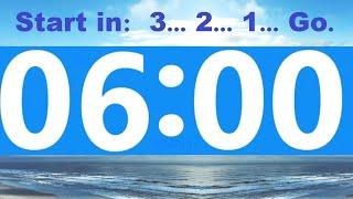 6 Minute Countdown Timer -Beep & Time Remaining at Each Minute * NO ADS DURING TIMER -No Music