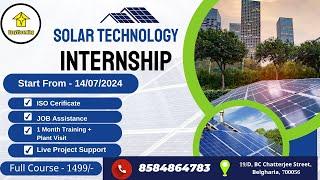 Internship in Solar Technology | full course 1499/- | Job Assistance | By Easy2Learning/David Das