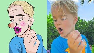 Chris and Kids stories about superheroes and magic costumes - sam drawing meme