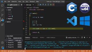 C++ Setup in VS Code with g++ and gdb on Windows 10