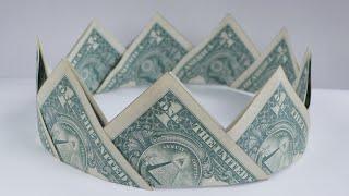 My MONEY CROWN | Excellent Dollar Origami for GRADUATION | Without glue, tape | Tutorial by NProkuda