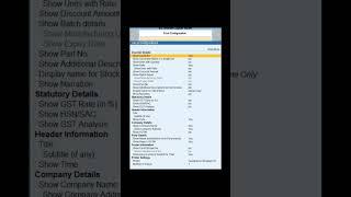 printing configuration in tally prime #shorts #youtubeshorts #tallyprime