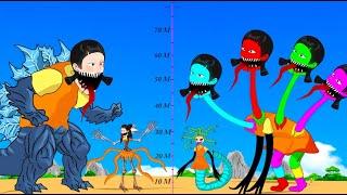 Evolution Of Squid Game Doll And Godzilla, Siren Head, Titan Fusion | Size Comparison 2022