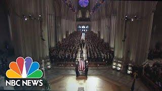 Former President George H.W. Bush's Casket Enters National Cathedral For Funeral Service | NBC News