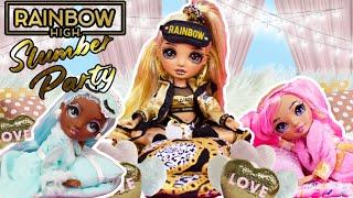 Rainbow High SLUMBER PARTY Dolls Robin Sterling, Marisa Golding, and Briana Dulce Unboxing!