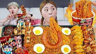 Mukbang Fire Spicy Noodles Buldak Yakisoba Spicy Fire Noodle Takoyaki by HIU 하이유