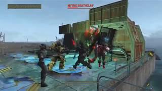 Fallout 4: Assaultron 'companions' vs Mythic Deathclaw fight