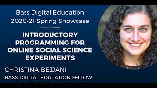 Christina Bejjani - Introductory Programming for Online Social Science Experiments