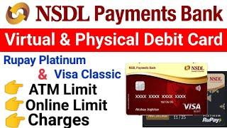 NSDL payment bank debit card limit & charges | NSDL payment bank atm/debit card charges