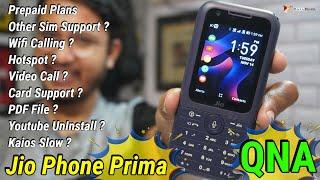 Jio Phone Prima QNA | Prepaid Plans ? Hotspot ? Other Sim ? Video Calling ? Wifi Calling ?