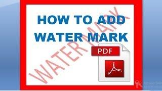 how to add watermark in pdf document file