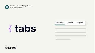 Tab for Confluence Data Centre/Server | Content Formatting Macros for Confluence