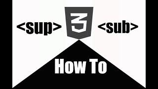 create Sup and Sub tags in HTML