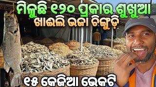 ଶୁଖୁଆ ହାଟରେ ମିଳୁଛି ଭଜାଚିଙ୍ଗୁଡି  | Biggest Dry Fish Market