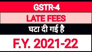 GSTR-4 LATE FEES HAS BEEN REDUCED FOR THE F.Y. 2021-22/GSTR-4 की लेट फीस वर्ष 2021-22 के लिये घटी...